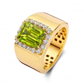 Bague Pierre fine Pridot en Or Jaune Magalie