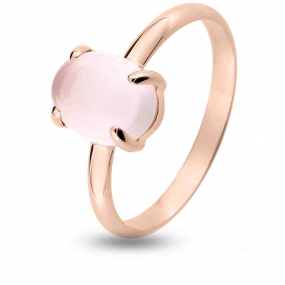 Bague Pierre fine Quartz rose en Or Rose 