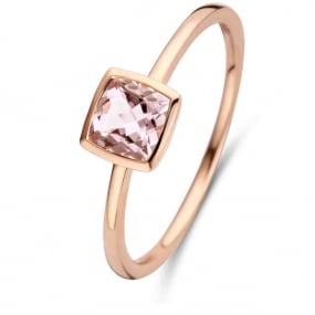 Bague Pierre fine Quartz rose en Or Rose Taaiva