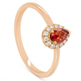 Bague Pierre fine Tourmaline en Or Rose 