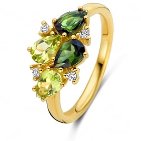 Bague Pierre fine Tourmaline Verte - Peridot en Or Jaune Sauvahna