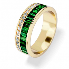 Bague Pierre fine Tsavorite en Or Blanc 