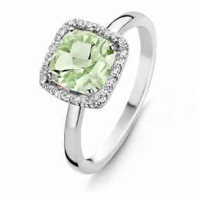 Bague Prasiolite et Diamants One More - Etna 0.1 ct  - Etna 050452YA 
