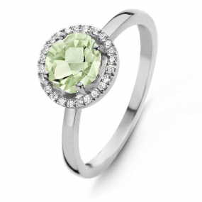 Bague Prasiolite et diamants One More - Etna 0.1 ct  - Etna 050594YA 
