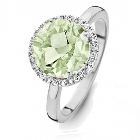 Bague Prasiolite et diamants One More - Etna 0.16 ct  - Etna 053652YA 
