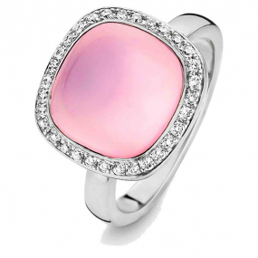 Bague Quartz Rose sur Nacre et diamants - One More - Amiata 0.28 ct  - Amiata 053653XA 
