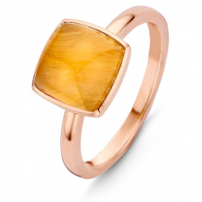 Bague Quartz sur Oeil de Tigre jaune One More - Pantelleria   - Pantelleria 051576K 
