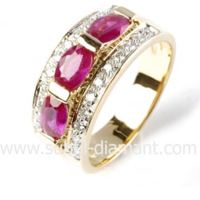 Bague rubis diamant  - Adeline - 11919 RU
