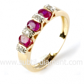 Bague rubis diamant  - Agata - 10558 RU
