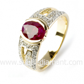 Bague rubis diamant  - Agnessa - 11586RU
