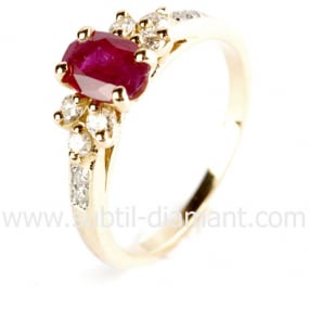 Bague Rubis diamant  - Alanna - 12435 RU
