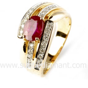 Bague rubis diamant  - Alisa - 12518 RU
