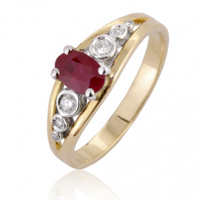 Bague rubis diamant  - Amanda - 12579 RU
