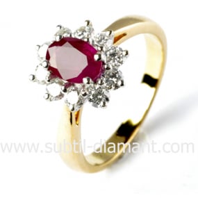 Bague rubis diamant  - Annabelle - 10904 RU
