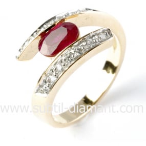 Bague rubis diamant  - Chlo - 11866 RU
