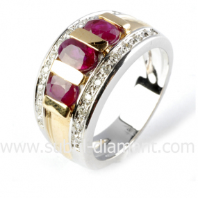 Bague rubis diamant  - Constance - 10965 RU
