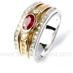 Bague rubis diamant  - Destine - 12494 RU
