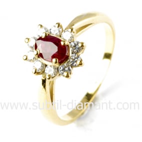 Bague rubis diamant  - Galya - 10383 RU
