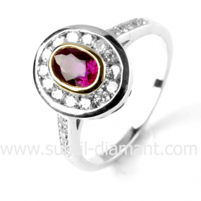 Bague rubis diamant  - Irne - 12078 RU
