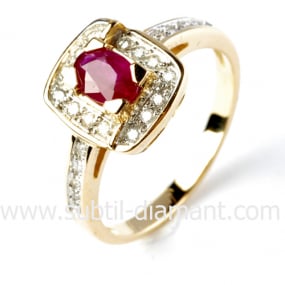 Bague rubis diamant  - Irina - 12512 RU
