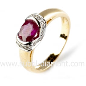 Bague rubis diamant  - Kathy - 9198 RU
