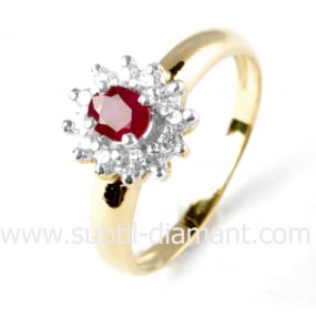 Bague rubis diamant  - Kiera - 8888 RU
