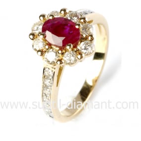 Bague rubis diamant  - Laurianne - 12529 RU
