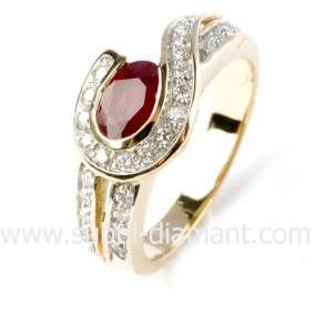 Bague rubis diamant  - Leya - 12377 RU
