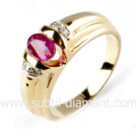 bague rubis  diamant  - Lise - 12292 RU
