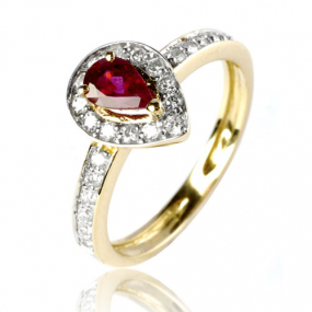 Bague rubis diamant  - Marguerite - 12531 RU
