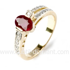 Bague rubis diamant  - Monica - 12378 RU
