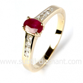 Bague rubis diamant  - Mylie - 12507 RU
