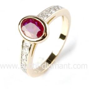 Bague rubis diamant  - Nala - 12363 RU
