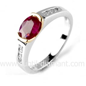 Bague rubis diamant  - Nas - 12539 RU
