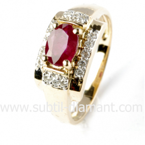 Bague rubis diamant  - Nomie - 12440 RU
