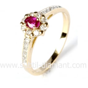 Bague rubis diamant  - Ocane - 12526 RU
