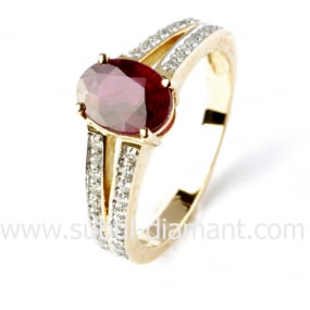 Bague rubis diamant  - Ocanie - 12537 RU
