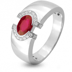 Bague Rubis diamant Or 18 ct - 750/1000 - Alyona - 1.6027.R1
