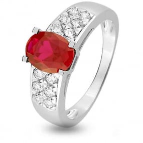 Bague Rubis diamant Or 18 ct - 750/1000 - Ambre - 1.6111.R1
