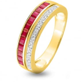 Bague Rubis diamant Or 18 ct - 750/1000 - Amlie - 1.6142.R3
