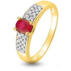 Bague Rubis diamant Or 18 ct - 750/1000 - Asako - 1.6112.R3
