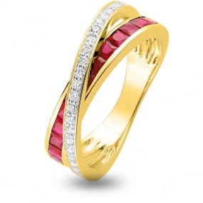 Bague Rubis diamant Or 18 ct - 750/1000 - Avera - 1.6019.R3
