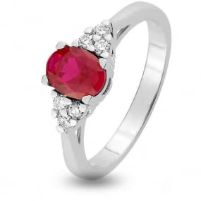 Bague Rubis diamant Or 18 ct - 750/1000 - Cecilia - 1.6101.R1
