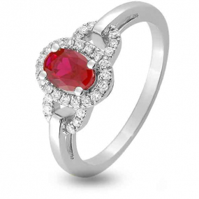 Bague Rubis diamant Or 18 ct - 750/1000 - Cienna - 1.6121.R1
