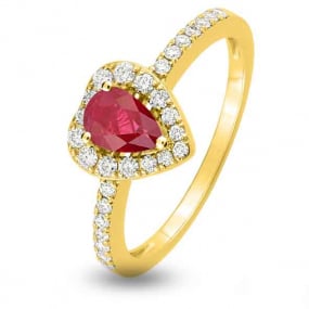 Bague Rubis diamant Or 18 ct - 750/1000 - Cla - 1.6028.R0
