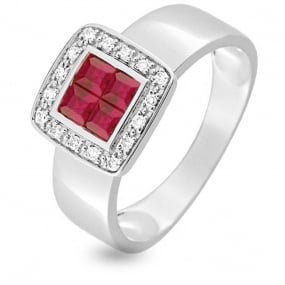 Bague Rubis diamant Or 18 ct - 750/1000 - lisabelle - MS064GRB4
