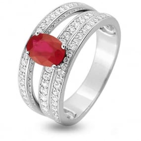 Bague Rubis diamant Or 18 ct - 750/1000 - Ilona - 1.6076.R1
