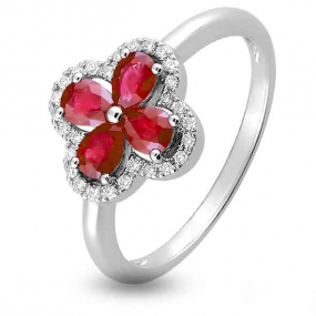 Bague Rubis diamant Or 18 ct - 750/1000 - Mary - 1.6029.R1
