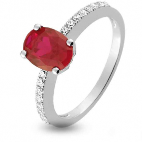 Bague Rubis diamant Or 18 ct - 750/1000 - Naa - 1.6023.R1
