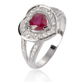 Bague rubis diamant Or 18 ct - 750/1000 - Nolwenn - 12715 RU
